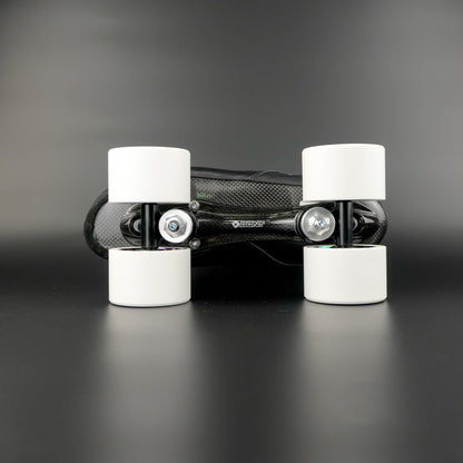 Close-up of the carbon Zeus plate and quick release axles
